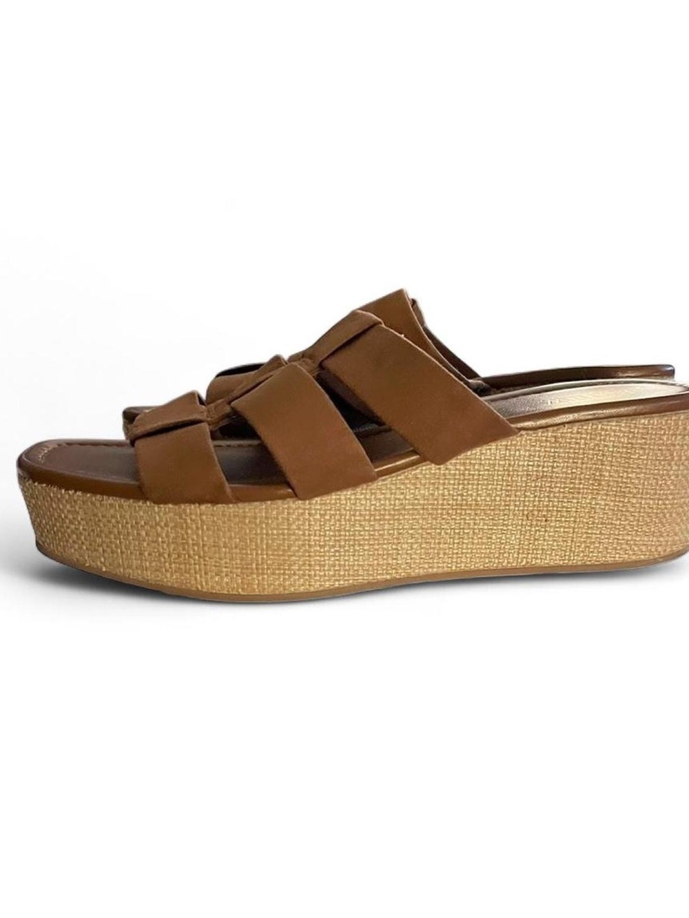 J. Crew Brown Suede Platform Sandal Wedges